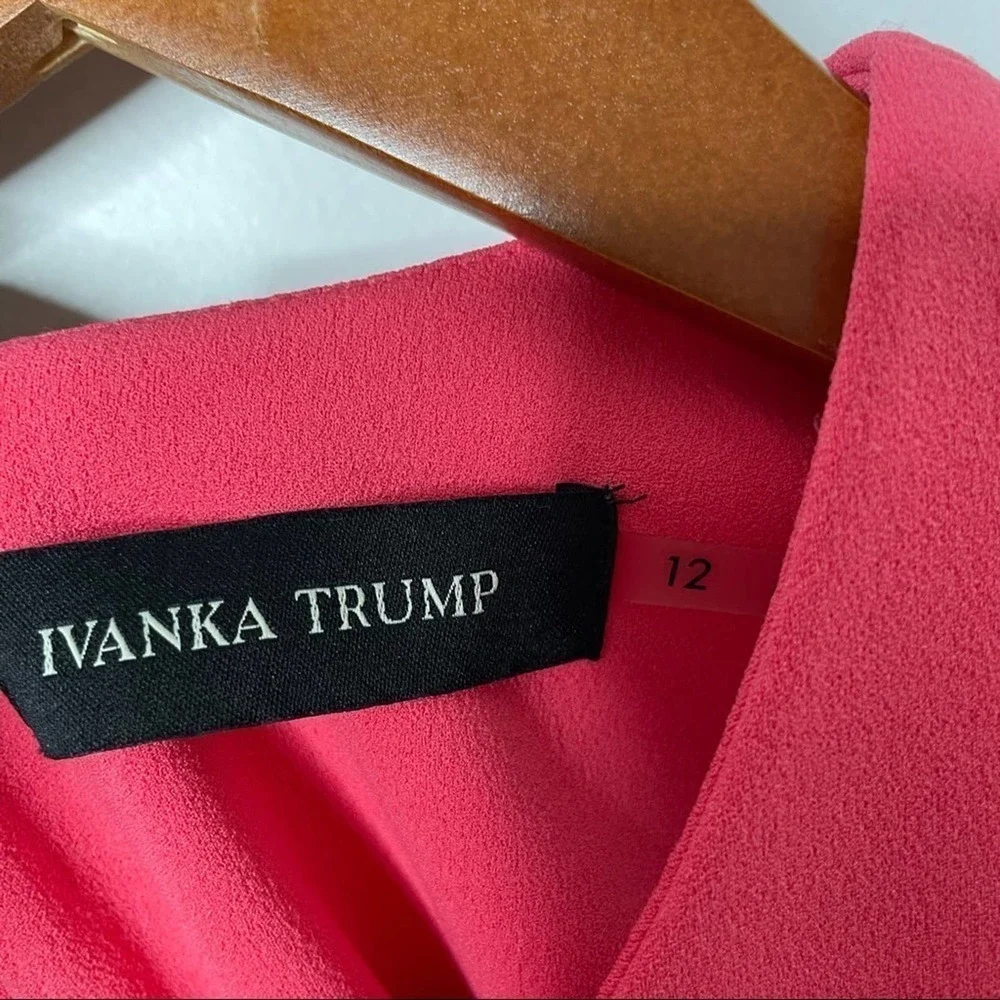 Ivanka Trump Pink Sheath Dress with Ruffle Overlay Size 12 - Picture 6 of 10
